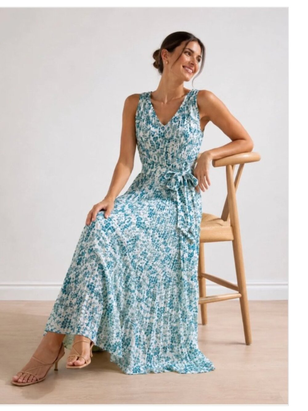Tuckernuck Jardin de Fleurs Alina Plissé Maxi Dress NWT size M